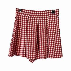 Zara Red Gingham Shorts
